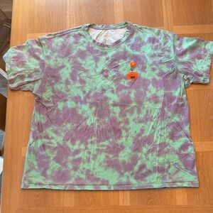 Nike Green and Purple Tie-Dye Tee